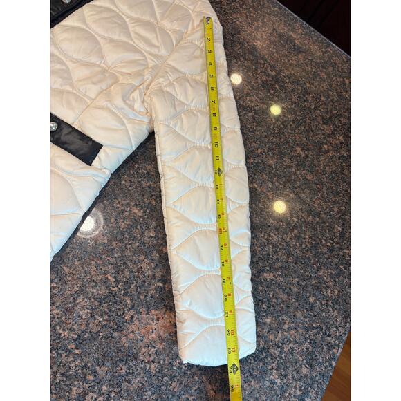 Kate Spade White and Black Quilted Jacket with Pearl Snaps Size L - Picture 8 of 11